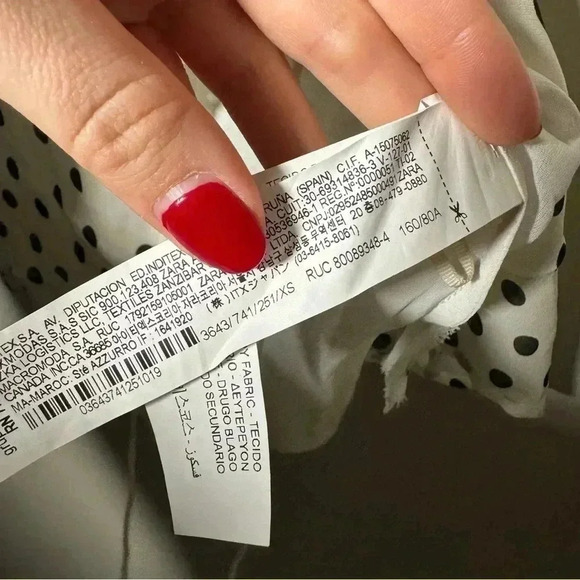 NWOT ZARA CONTEMPORARY POLKA DOR  BLOUSE XS - Picture 7 of 8